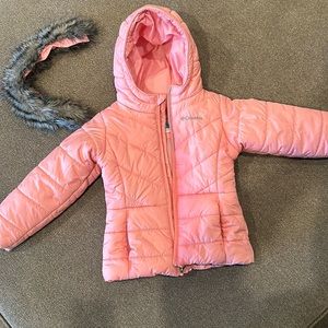 Columbia girls pink puffer jacket